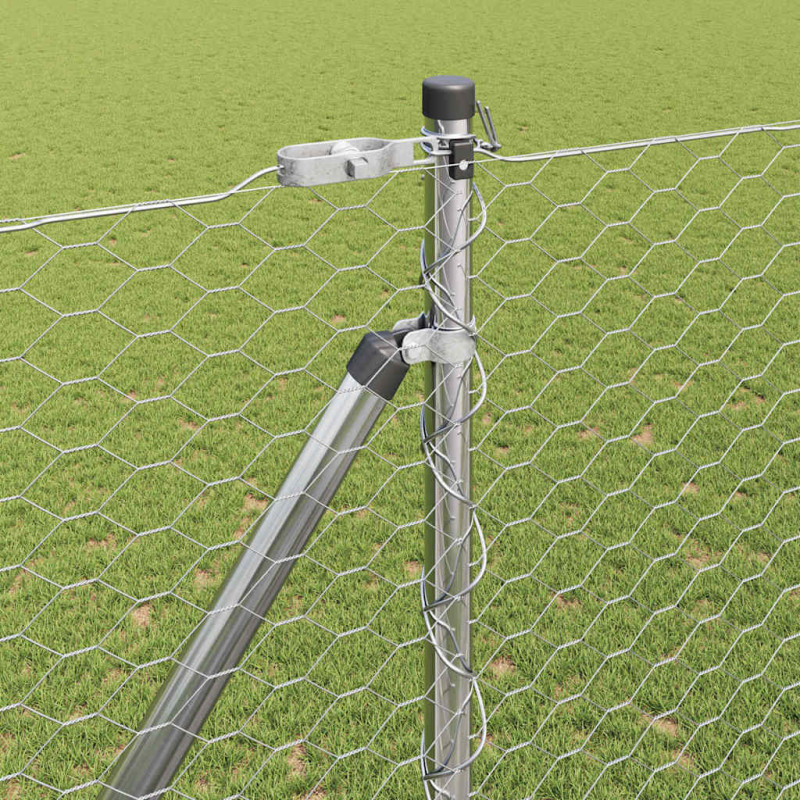 Słupek ogrodzeniowy. Srebrny 50 x 1,6 m (siatka 36 mm) Stal