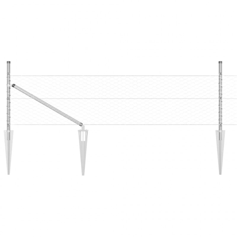 Słupek ogrodzeniowy. Srebrny 100 x 0,4 m (siatka 36 mm) Stal