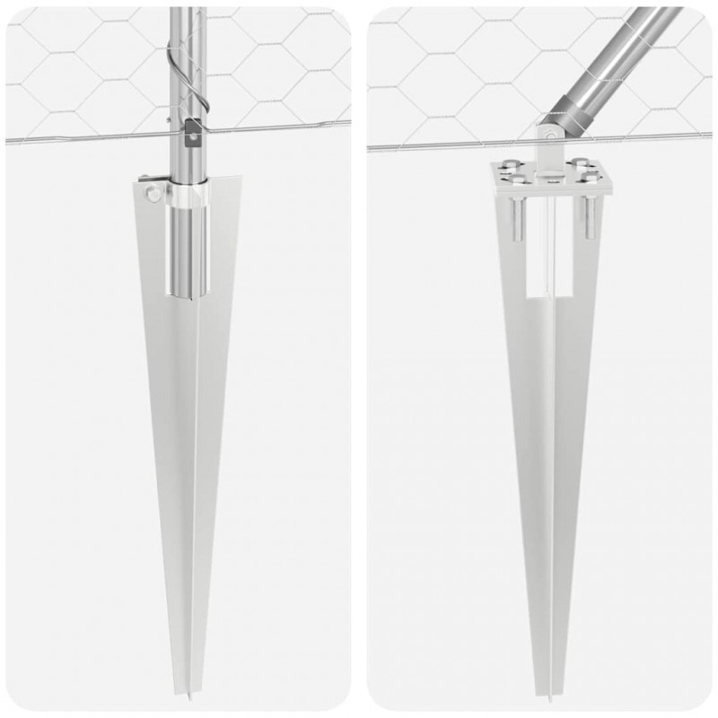 Słupek ogrodzeniowy. Srebrny 100 x 0,5 m (siatka 50 mm) Stal