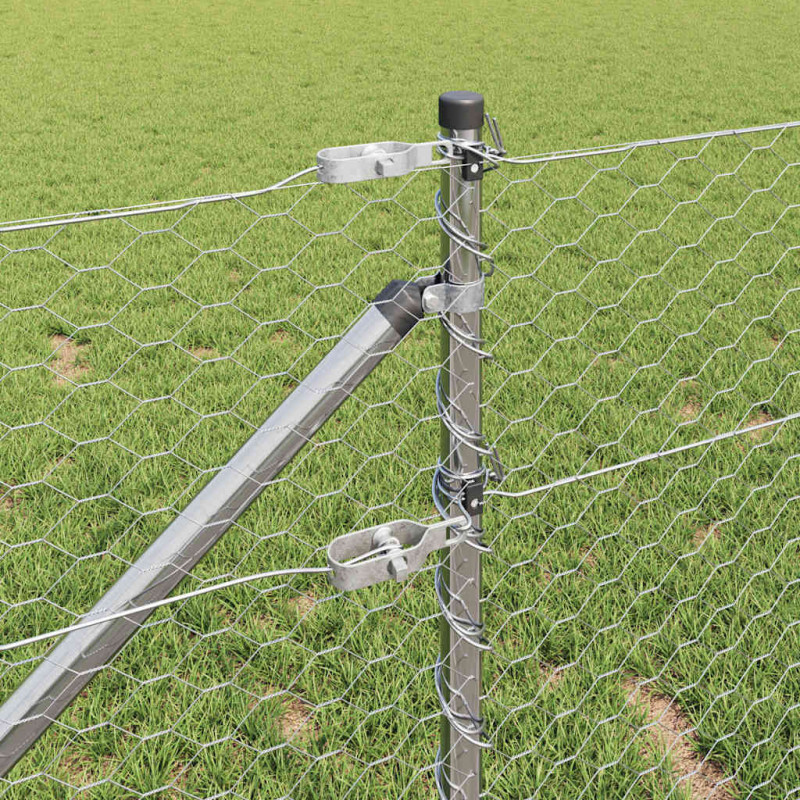 Słupek ogrodzeniowy. Srebrny 100 x 0,6 m (siatka 36 mm) Stal