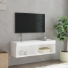 Szafka TV z oświetleniem LED, biała, 100x30x30 cm