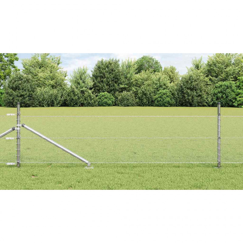 Słupek ogrodzeniowy. Srebrny 100 x 0,8 m (siatka 13 mm) Stal