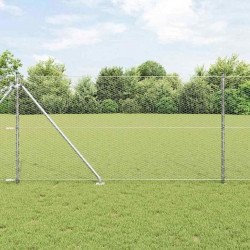 Słupek ogrodzeniowy. Srebrny 100 x 1 m (siatka 25 mm) Stal