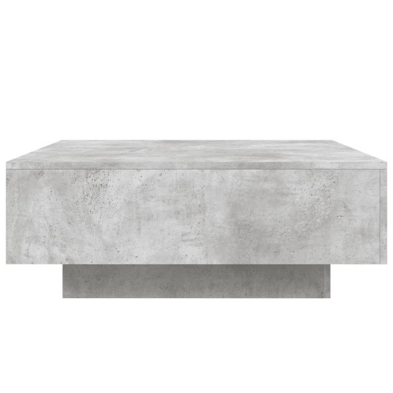 Stolik kawowy z podświetleniem LED, szarość betonu, 80x80x31 cm