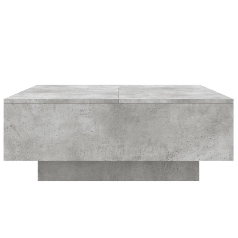 Stolik kawowy z podświetleniem LED, szarość betonu, 80x80x31 cm