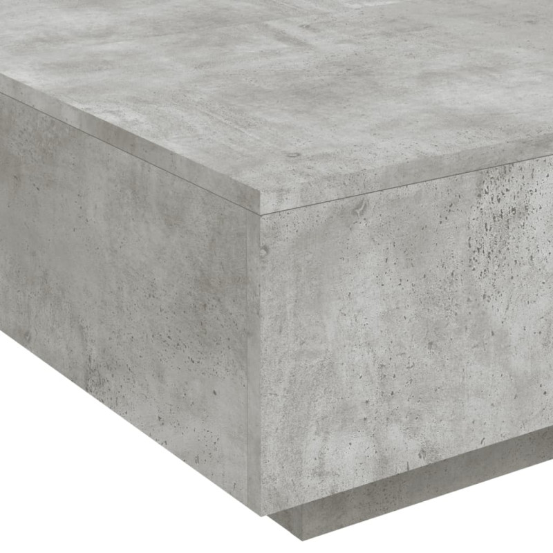 Stolik kawowy z podświetleniem LED, szarość betonu, 80x80x31 cm