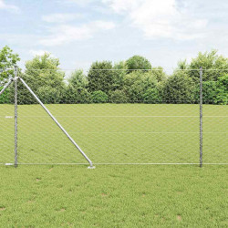 Słupek ogrodzeniowy. Srebrny 100 x 1,4 m (siatka 50 mm) Stal