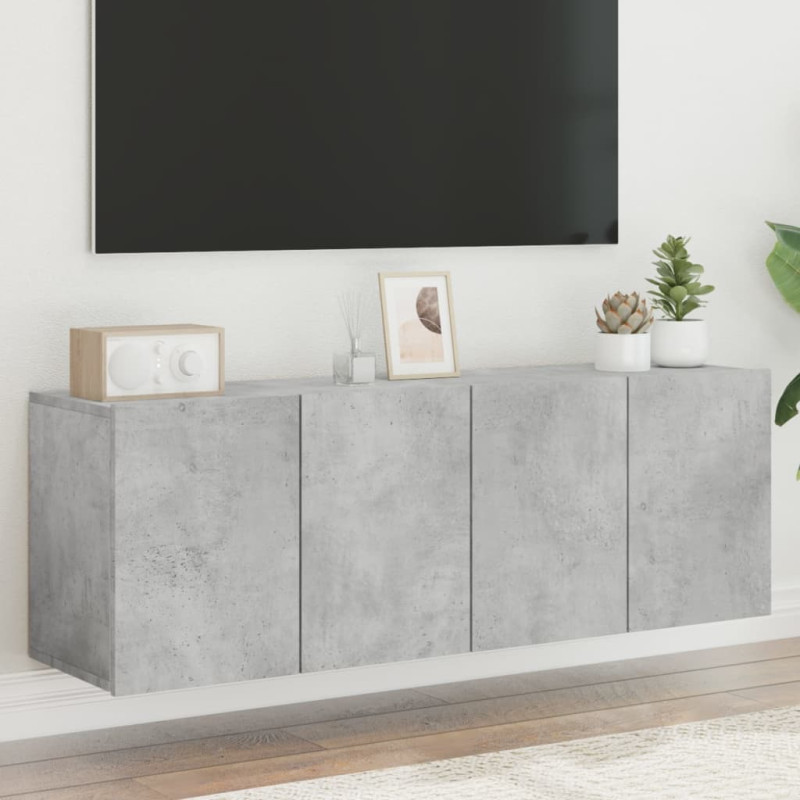 Ścienne szafki TV, 2 szt., szarość betonu, 60x30x41 cm