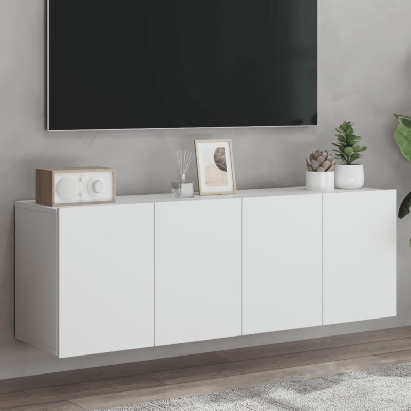 Ścienne szafki TV, 2 szt., białe, 60x30x41 cm