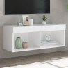 Szafka TV z oświetleniem LED, biała, 80x30x30 cm