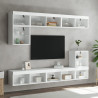 Szafka TV z oświetleniem LED, biała, 80x30x30 cm