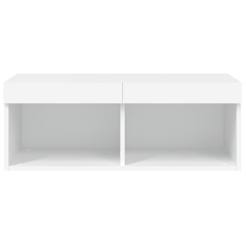 Szafka TV z oświetleniem LED, biała, 80x30x30 cm