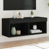 Szafka TV z LED, czarna, 80x30x30 cm