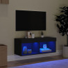 Szafka TV z LED, czarna, 80x30x30 cm