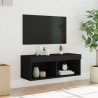 Szafka TV z LED, czarna, 80x30x30 cm