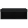 Szafka TV z LED, czarna, 80x30x30 cm