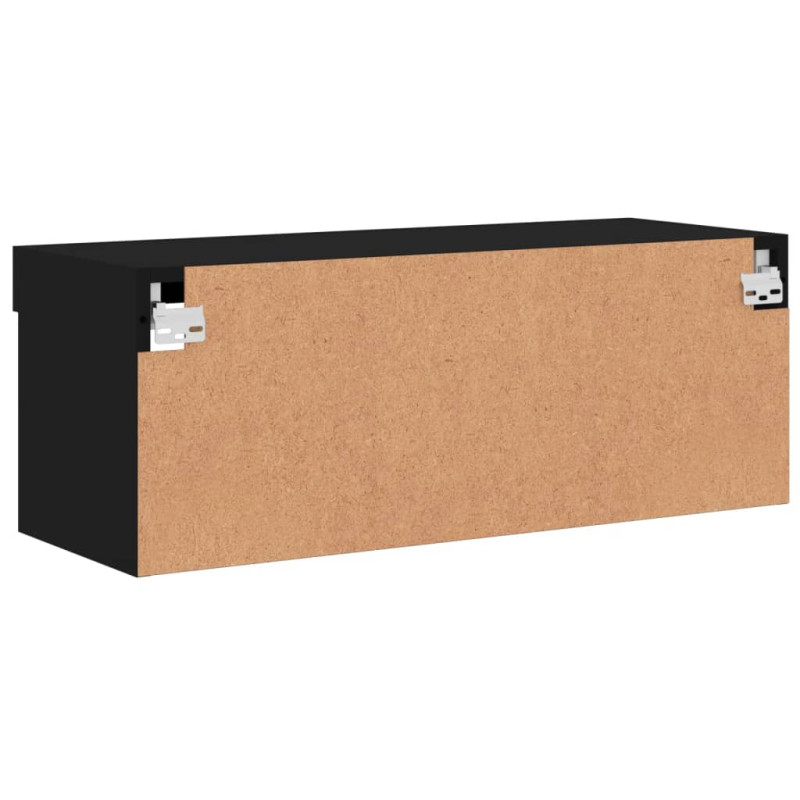 Szafka TV z LED, czarna, 80x30x30 cm