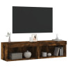 Szafki pod TV, z LED, 2 szt., przydymiony dąb, 60x30x30 cm
