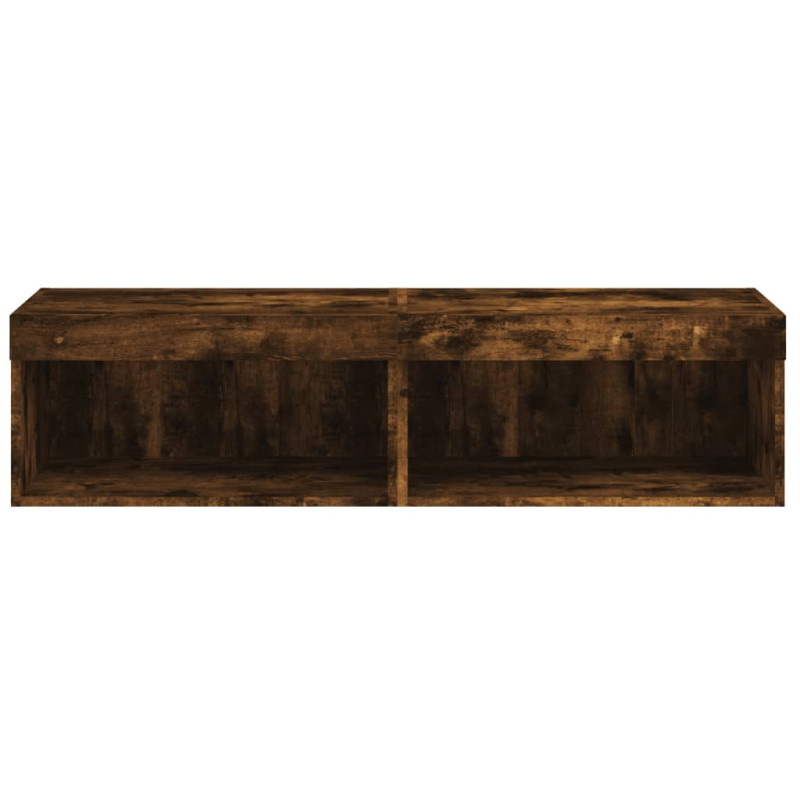 Szafki pod TV, z LED, 2 szt., przydymiony dąb, 60x30x30 cm