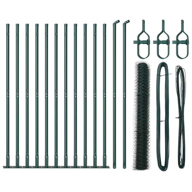 Słupek ogrodzeniowy. Zielony 25 x 1 m (siatka 50 mm) Stal