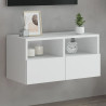 Ścienna szafka TV, biała, 60x30x30 cm, materiał drewnopochodny