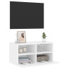 Ścienna szafka TV, biała, 60x30x30 cm, materiał drewnopochodny