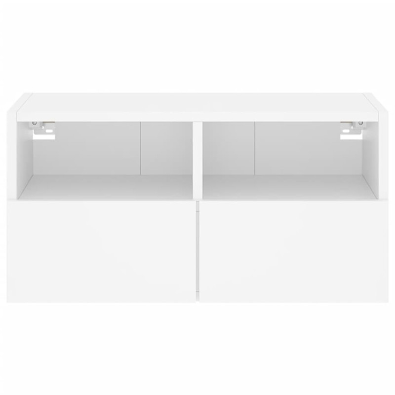 Ścienna szafka TV, biała, 60x30x30 cm, materiał drewnopochodny