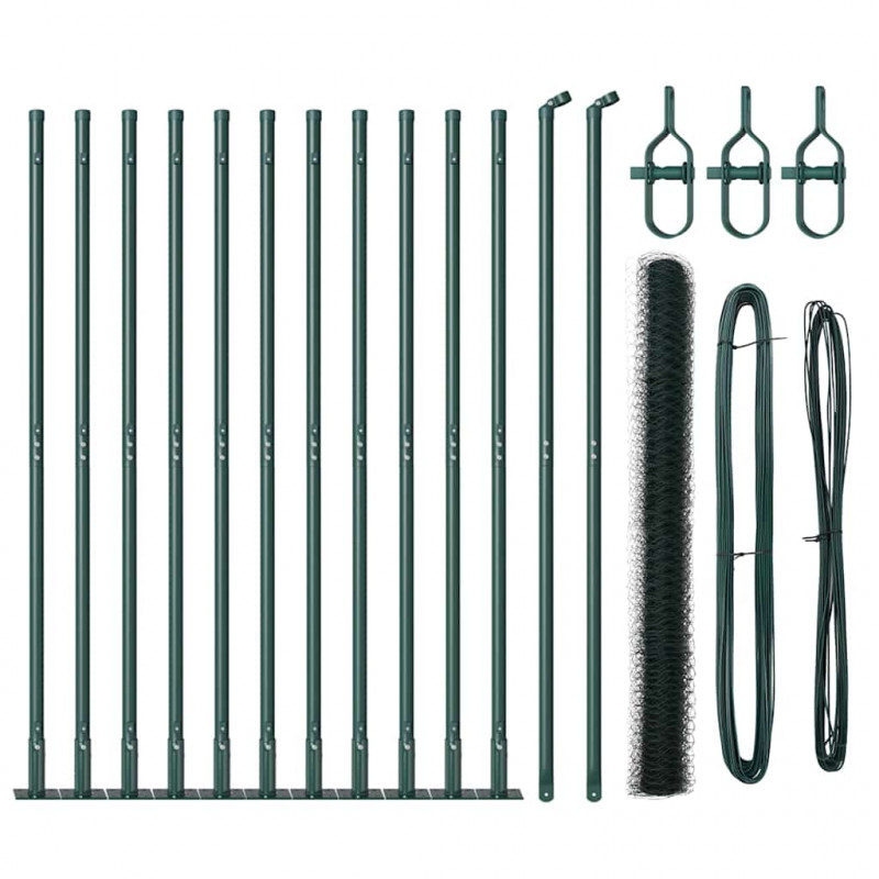 Słupek ogrodzeniowy. Zielony 25 x 1,5 m (siatka 50 mm) Stal