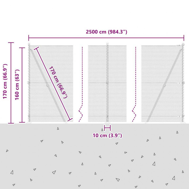 Słupek ogrodzeniowy. Zielony 25 x 1,6 m (siatka 13 mm)