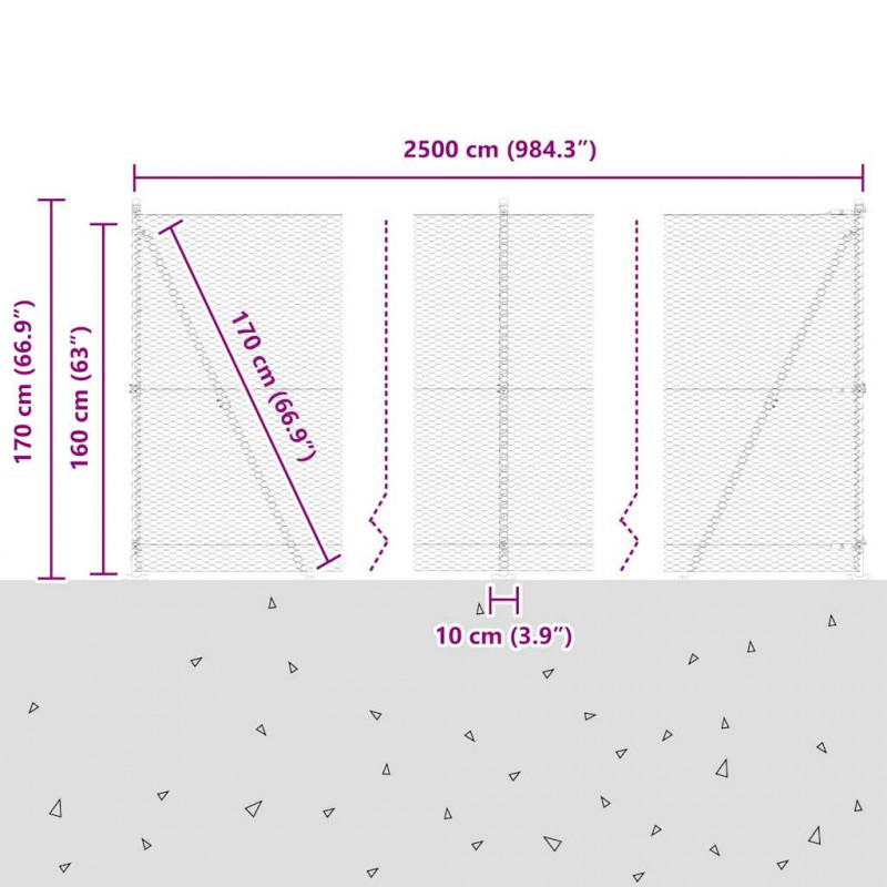 Słupek ogrodzeniowy. Zielony 25 x 1,6 m (25 mm siatka)