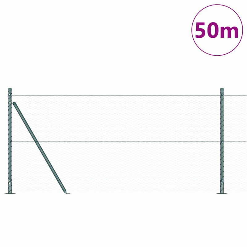 Słupek ogrodzeniowy. Zielony 50 x 0,8 m (siatka 25 mm)