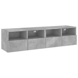 Ścienne szafki TV, 2 szt., szarość betonu, 60x30x30 cm