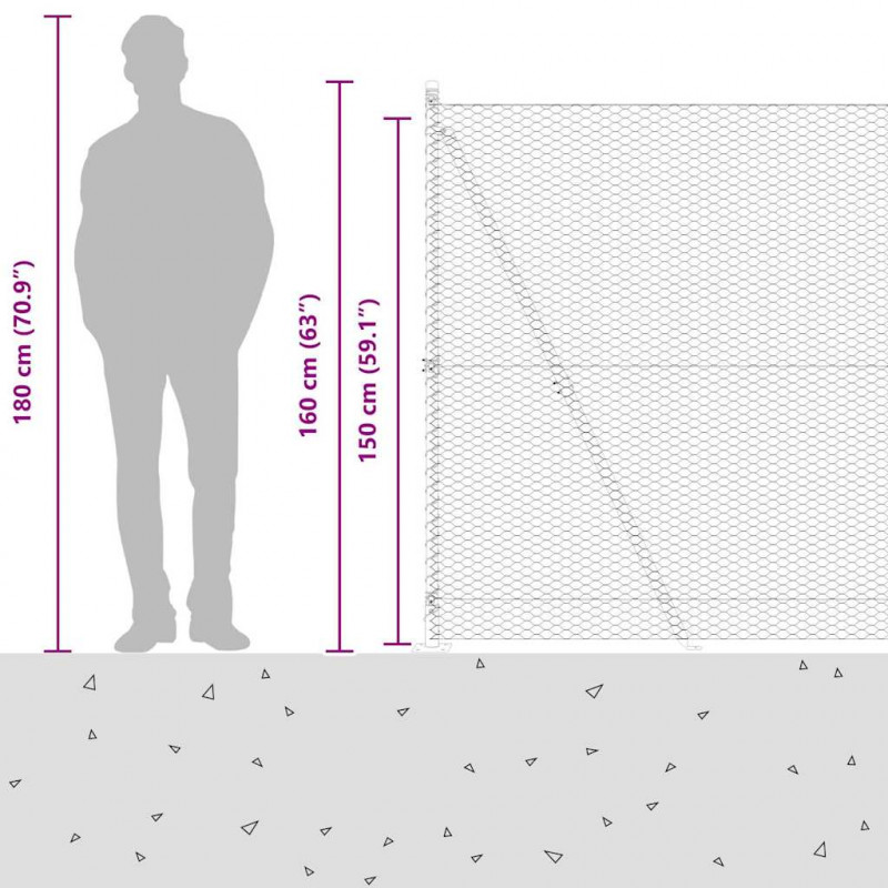 Słupek ogrodzeniowy. Zielony 50 x 1,5 m (siatka 25 mm)