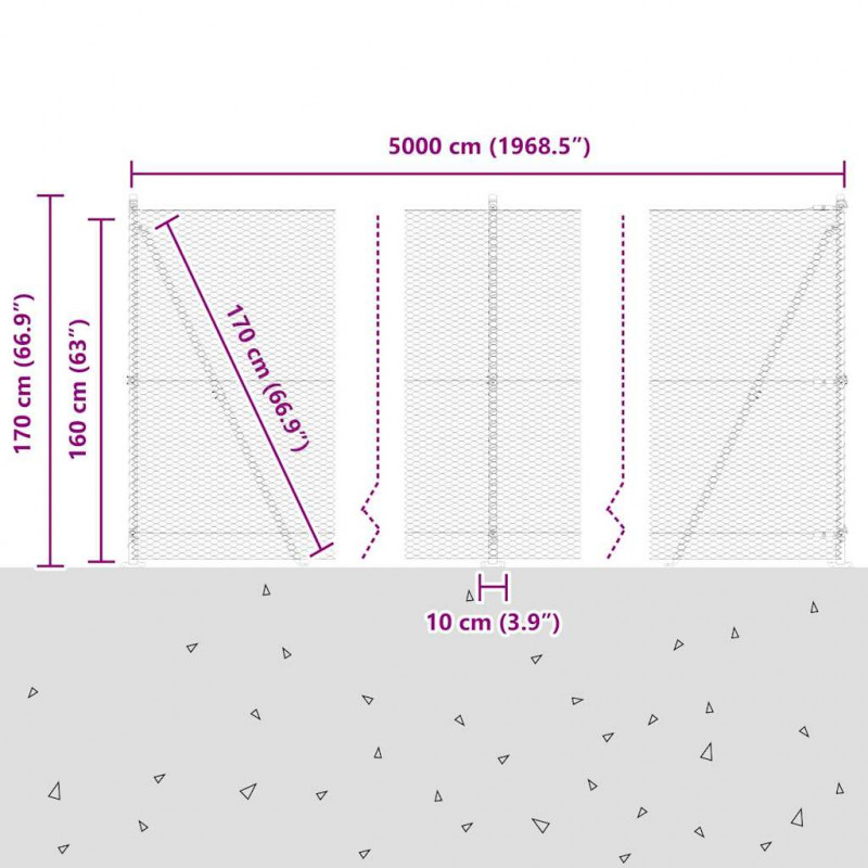 Słupek ogrodzeniowy. Zielony 50 x 1,6 m (siatka 25 mm)