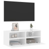 Ścienna szafka TV, biała, 80x30x30 cm, materiał drewnopochodny