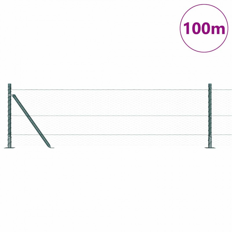 Słupek ogrodzeniowy. Zielony 100 x 0,6 m (siatka 25 mm)