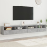 Ścienne szafki TV, 2 szt., szarość betonu, 100x30x30 cm