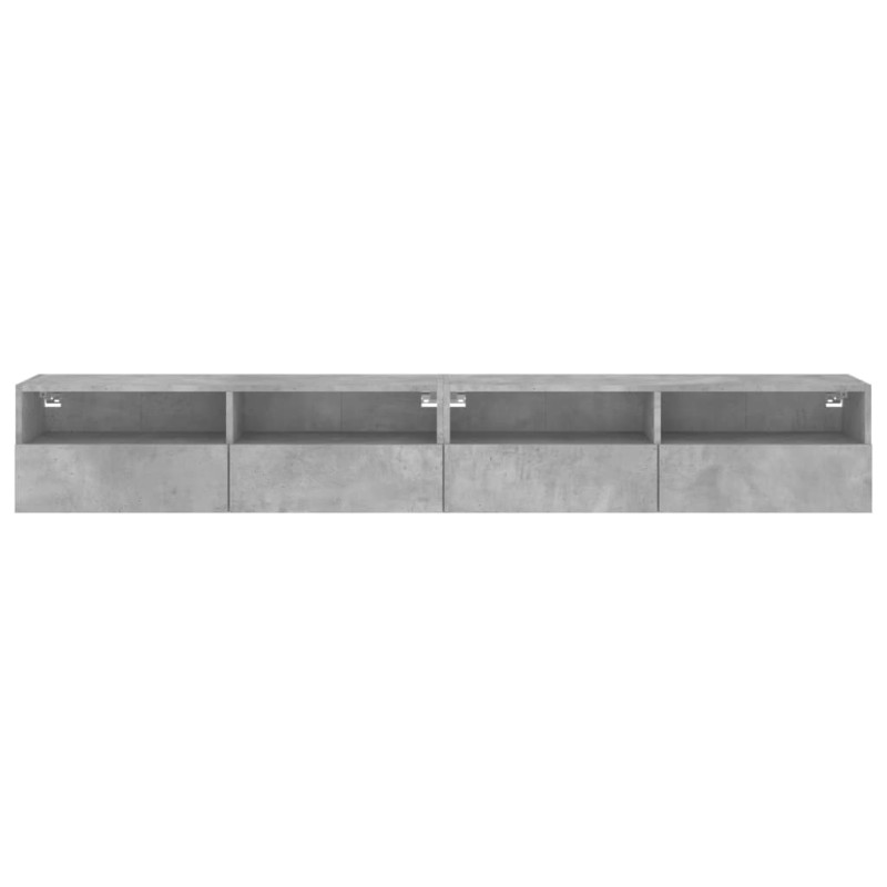 Ścienne szafki TV, 2 szt., szarość betonu, 100x30x30 cm