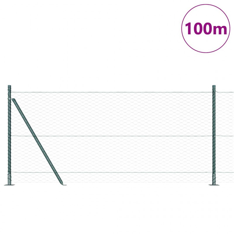 Słupek ogrodzeniowy. Zielony 100 x 1 m (siatka 36 mm)