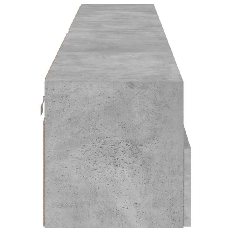 Ścienne szafki TV, 2 szt., szarość betonu, 100x30x30 cm