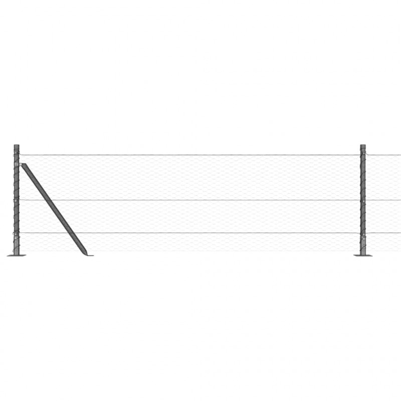 Słupek ogrodzeniowy. Szary 10 x 0,4 m (siatka 25 mm) Stal i PVC