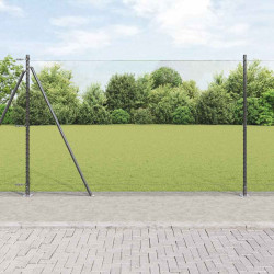 Słupek ogrodzeniowy. Szary 10 x 1,4 m (siatka 13 mm) Stal i PVC