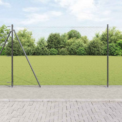 Słupek ogrodzeniowy. Szary 10 x 1,4 m (siatka 36 mm) Stal i PVC
