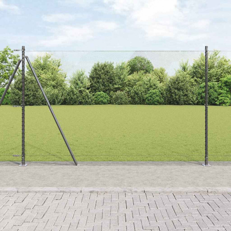 Słupek ogrodzeniowy. Szary 10 x 1,5 m (siatka 13 mm) Stal i PVC