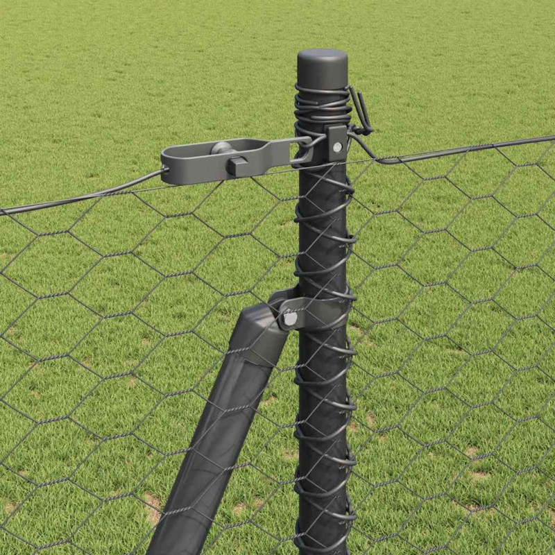 Słupek ogrodzeniowy. Szary 10 x 1,5 m (siatka 36 mm) Stal i PVC