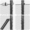 Słupek ogrodzeniowy. Szary 10 x 1,6 m (siatka 13 mm) Stal i PVC