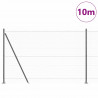 Słupek ogrodzeniowy. Szary 10 x 1,6 m (siatka 36 mm) Stal i PVC