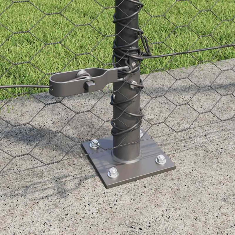 Słupek ogrodzeniowy. Szary 10 x 1,6 m (siatka 36 mm) Stal i PVC