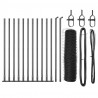 Słupek ogrodzeniowy. Szary 25 x 0,4 m (siatka 50 mm) Stal i PVC
