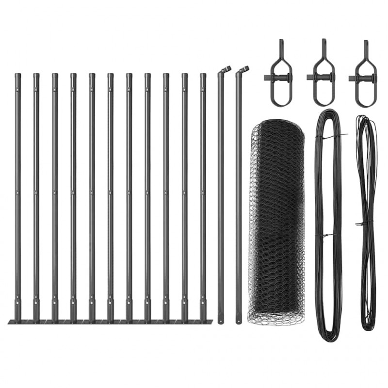 Słupek ogrodzeniowy. Szary 25 x 0,5 m (siatka 13 mm) Stal